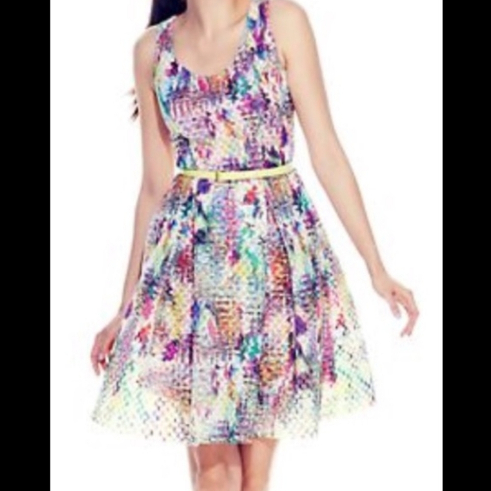 NY&C Watercolor A-line Whimsical Dress Size 10